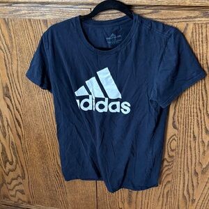 Adidas Women’s Dark Blue Tee with White Logo